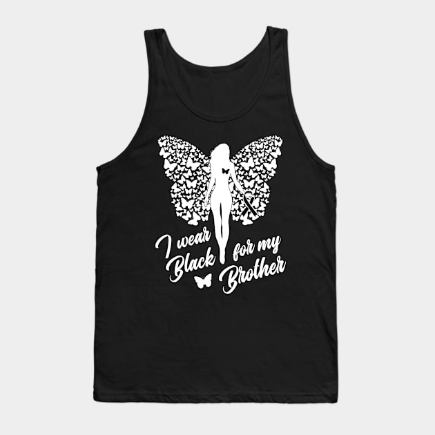 Black Ribbon Awareness Brother Support Tank Top by ZNOVANNA